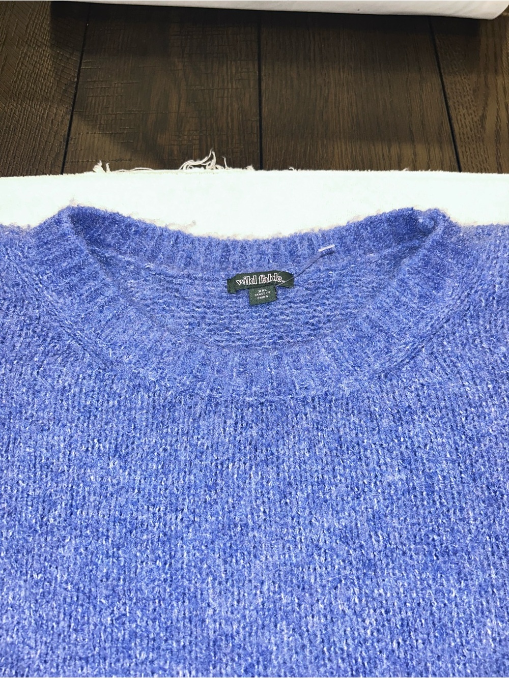 wild fable Rich Royal Blue Fuzzy Crewneck Sweater - Picture 3 of 7